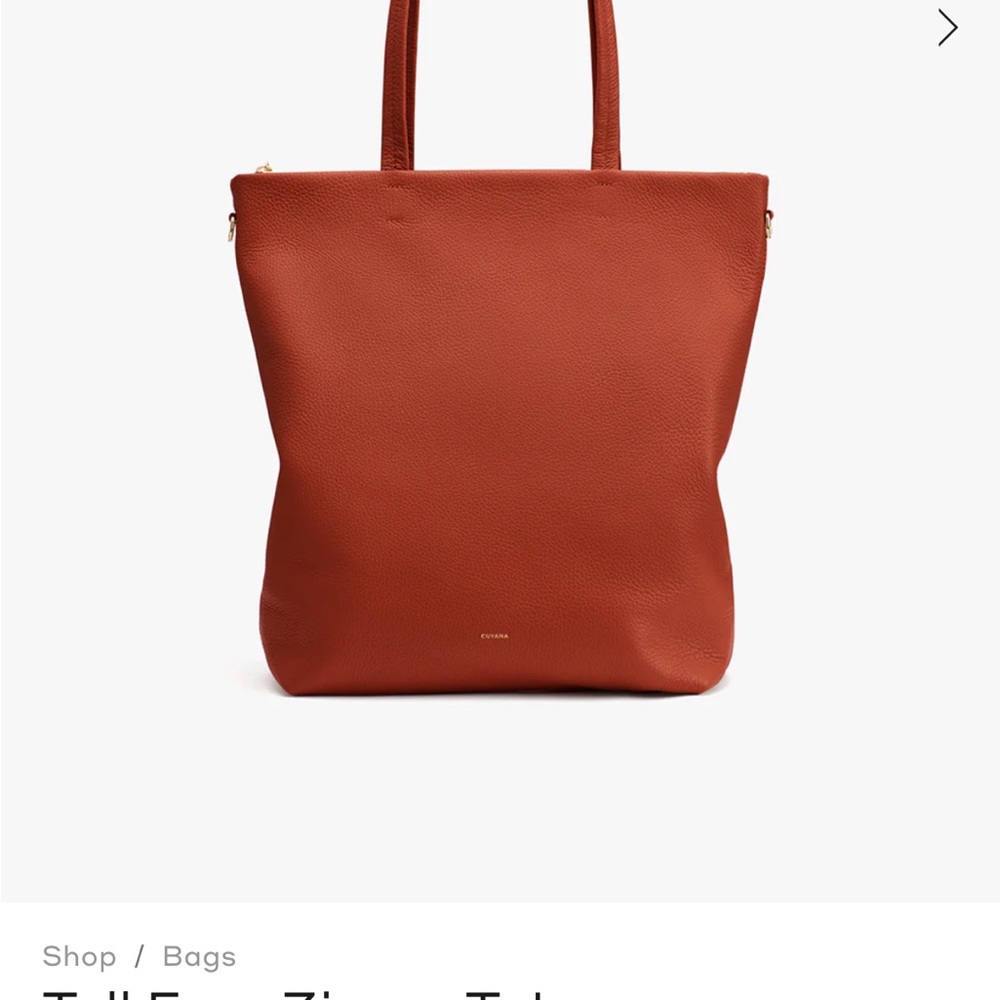 NEW Cuyana Tall Easy Zipper Tote (Rioja)